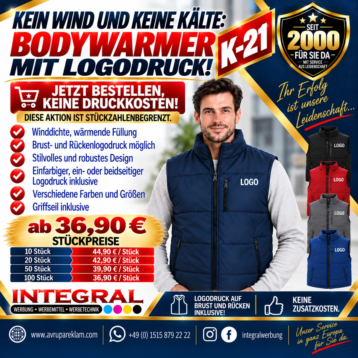 K-21 Bodywarmer mit Logodruck